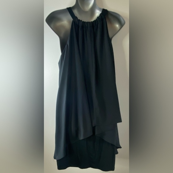 Venus Black Asymmetrical Keyhole Overlay Bodycon Dress Size S NWT SKU0655 - Picture 8 of 9